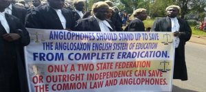 Image depicting non-violent protest marches by Common Law Lawyers in Bamenda and Limbe decrying the marginalisation of the English speaking community in Cameroon in November 2016